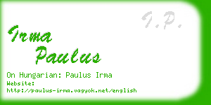 irma paulus business card